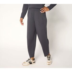 Maya J Women's Petite Pants 1XP Scuba Knit Ankle Gray A704353